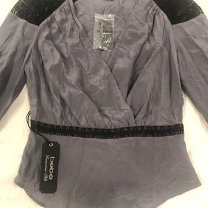 Bebe silk lace insert top S